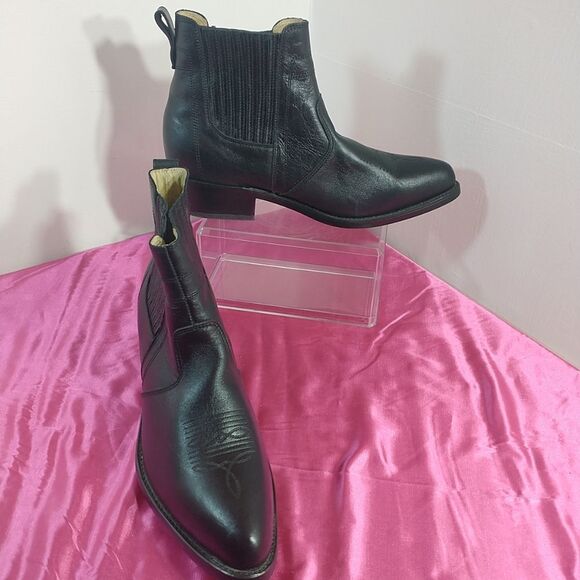 Durango Western Cowboy Chelsea Ankle Boots Mens 12 EE Black Leather - Picture 1 of 10